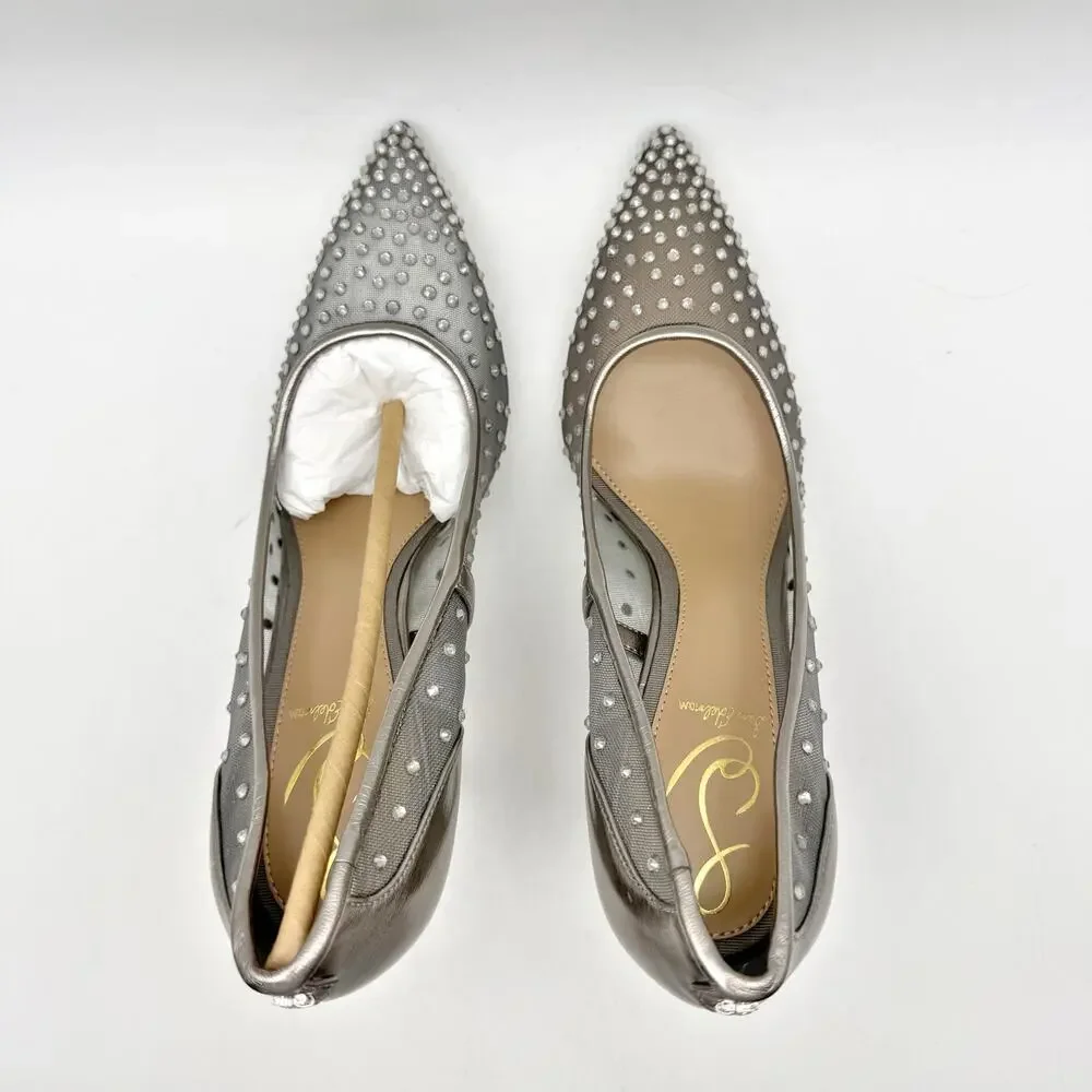 Sam Edelman Womens Hazel Pumps US 7.5 M EU 38 Grey Mesh Stiletto NWOB